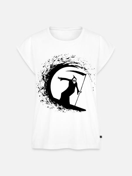 Tod und Surfen - Frauen Premium Bio Top - Weiß