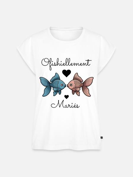 Ofishiellement Ehe-Humor-Pfirsich-Hochzeitspaar - Frauen Premium Bio Top - Weiß