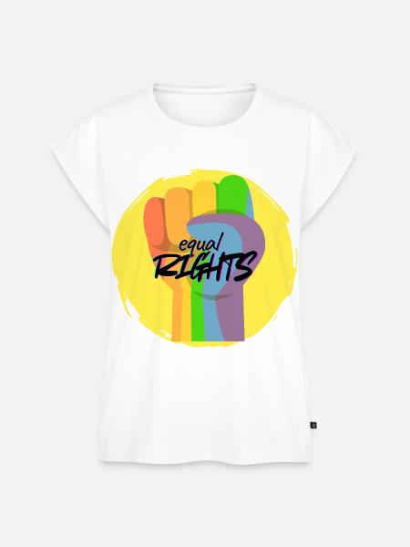 Regenbogenfaust Pride Gleichberechtigung - Frauen Premium Bio Top - Weiß