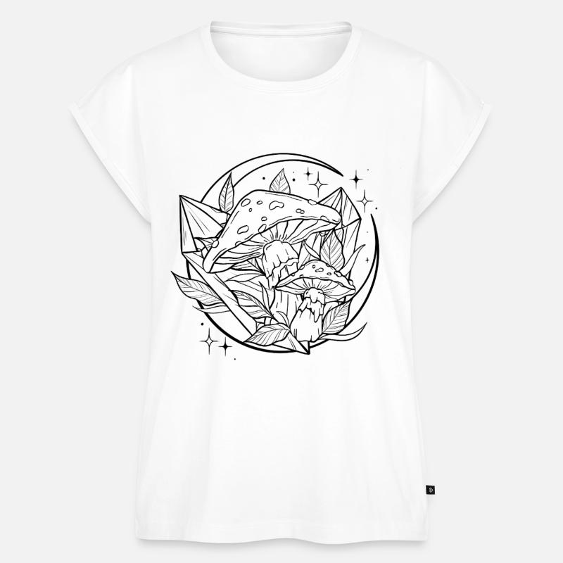 Witchy Toadstool with Magic Crystal - Women’s Premium Organic Top - white