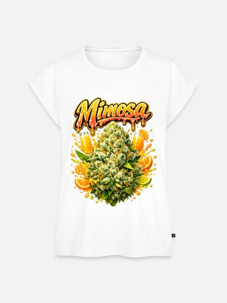 Mimosa-Graffiti-Druck - Frauen Premium Bio Top - Weiß