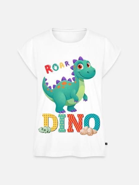 Dino - Frauen Premium Bio Top - Weiß