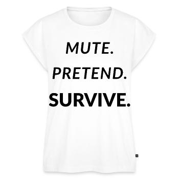 Mute. Pretend. Survive. - Funny Remote Work - Frauen Premium Bio Top - Weiß - Vorne - AI Model Female 172 light (172cm)