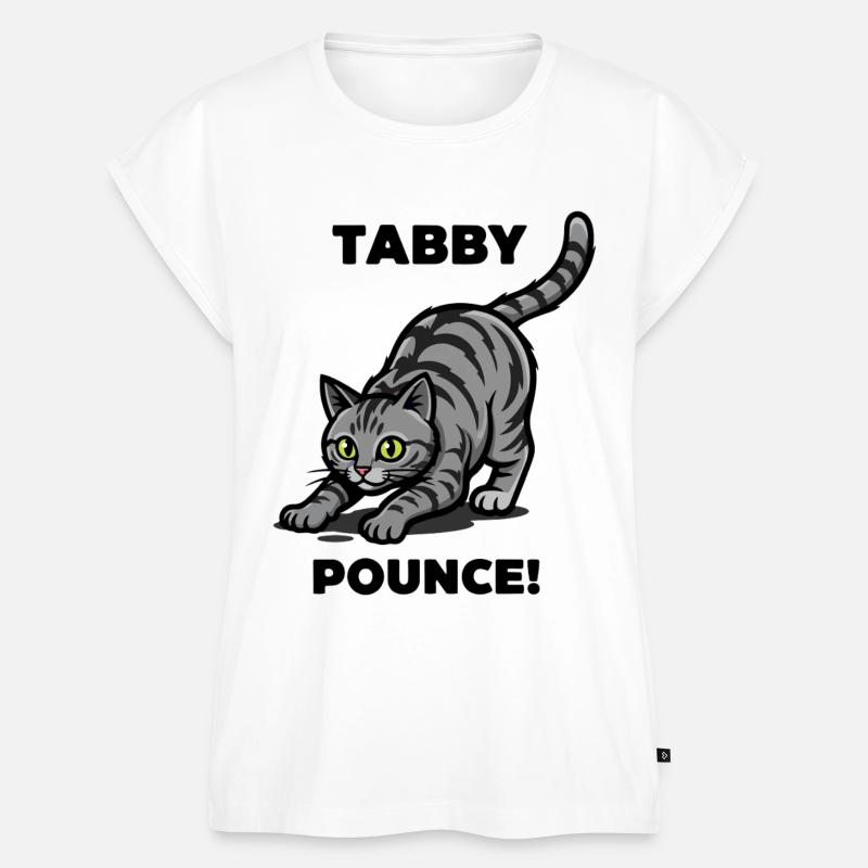 Tigerkatze Tabby springt Katzenjagd - Frauen Premium Bio Top - Weiß