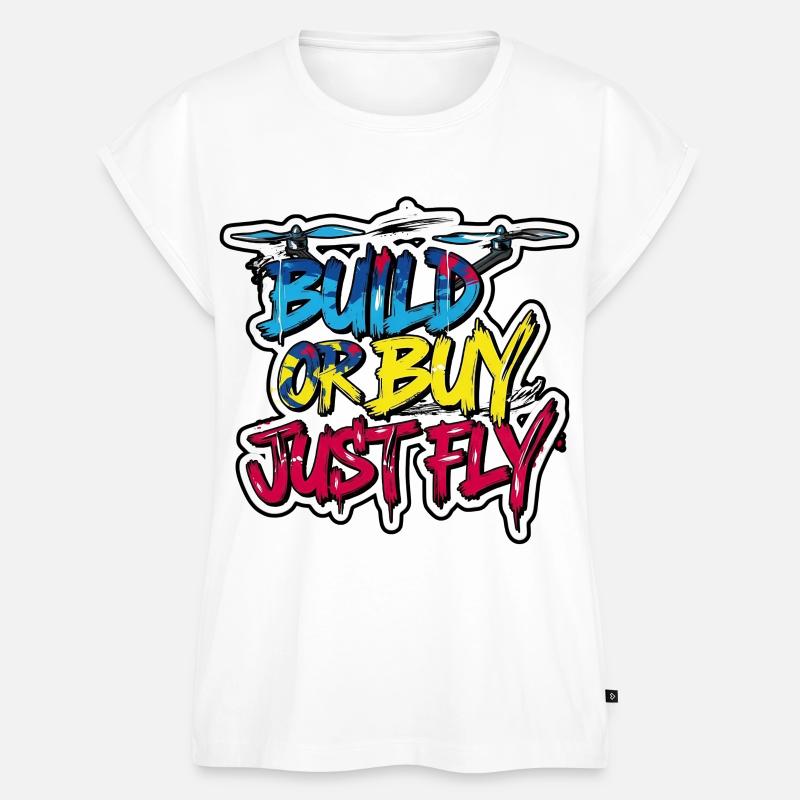 Baue oder kaufe Just Fly Drone Tee - Frauen Premium Bio Top - Weiß