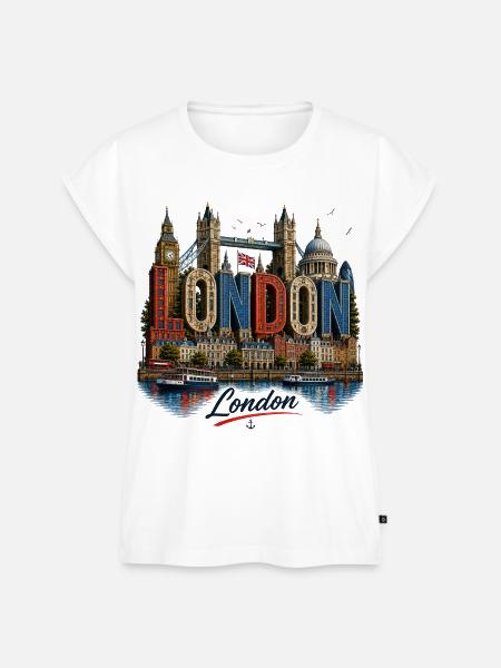 Londoner Mosaikbriefe - Frauen Premium Bio Top - Weiß