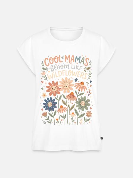 Cool Mamas Bloom Wildflowers - Frauen Premium Bio Top - Weiß