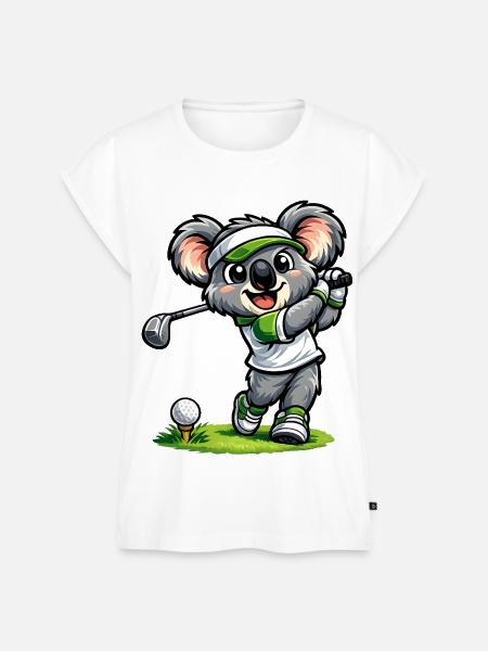 Süßer Koala spielt Golf - Frauen Premium Bio Top - Weiß