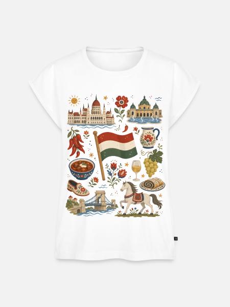 Ungarn | Budapest, Puszta & Genuss - Frauen Premium Bio Top - Weiß