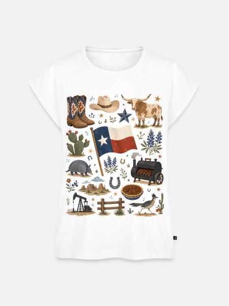 Texas | Cowboy, BBQ & Wildwest - Frauen Premium Bio Top - Weiß