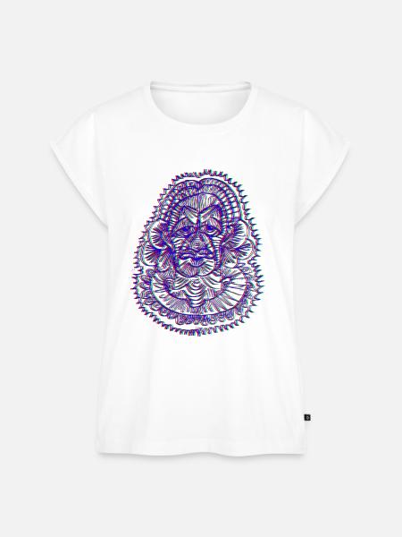 Neon Mandala Drachenauge - Frauen Premium Bio Top - Weiß