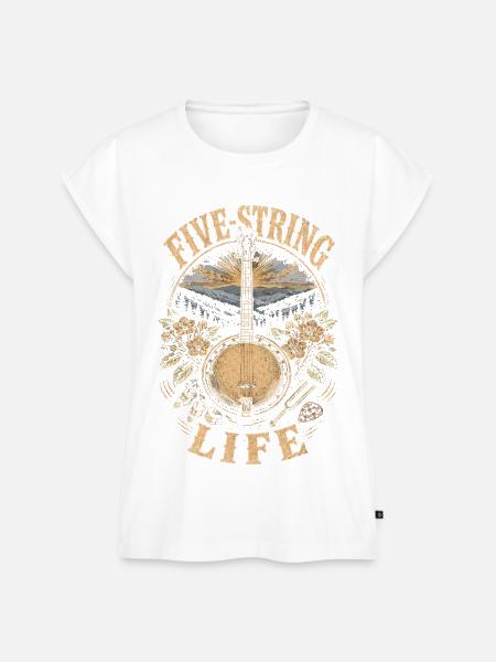 Bluegrass Musik Five String Life - Frauen Premium Bio Top - Weiß