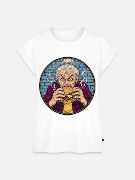 Granny Grub Burger-Ikone - Frauen Premium Bio Top - Weiß