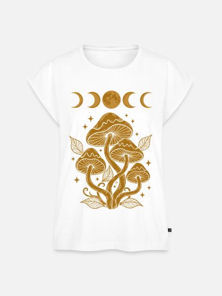 Trippy Festival-Hippie-Pilz-Batik - Frauen Premium Bio Top - Weiß