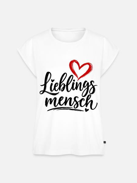 Herz-Pinselstrich mit Kalligrafie - Frauen Premium Bio Top - Weiß
