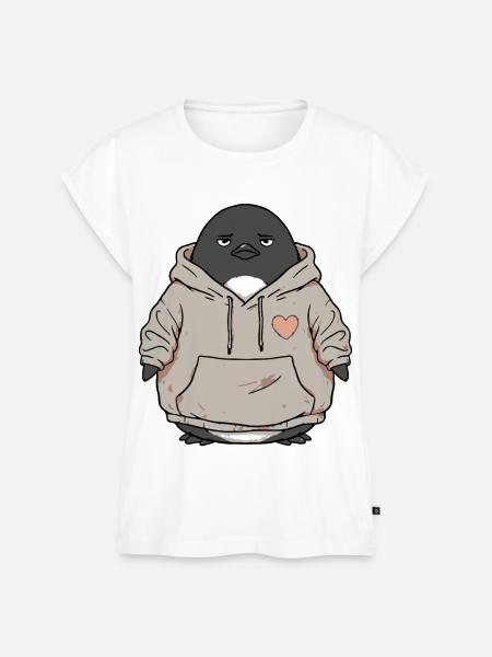 Niedlicher Pinguin Mit Kapuze - Frauen Premium Bio Top - Weiß