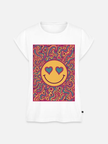 Psychedelisches Festival-Hippie-Pilz-Batik-Rave - Frauen Premium Bio Top - Weiß