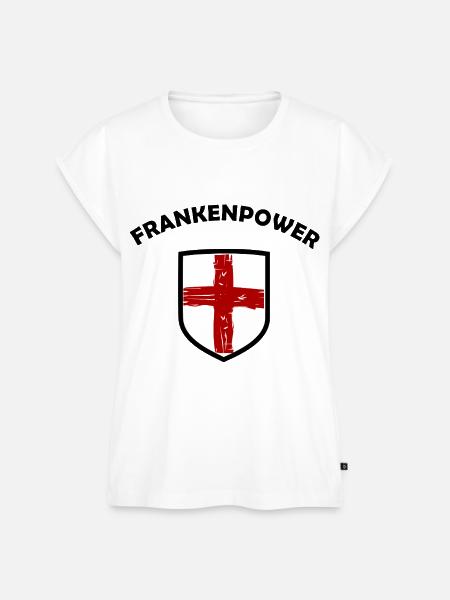 Rotes Franken Kreuz im Schild - Frauen Premium Bio Top - Weiß