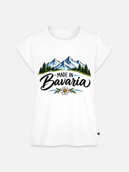 Made in Bavaria - Alpen & Heimat - Frauen Premium Bio Top - Weiß