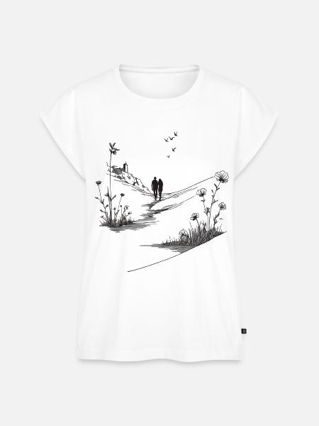 Couple hike - Frauen Premium Bio Top - Weiß