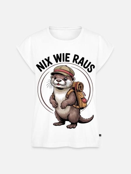 Abenteuer Otter - Frauen Premium Bio Top - Weiß