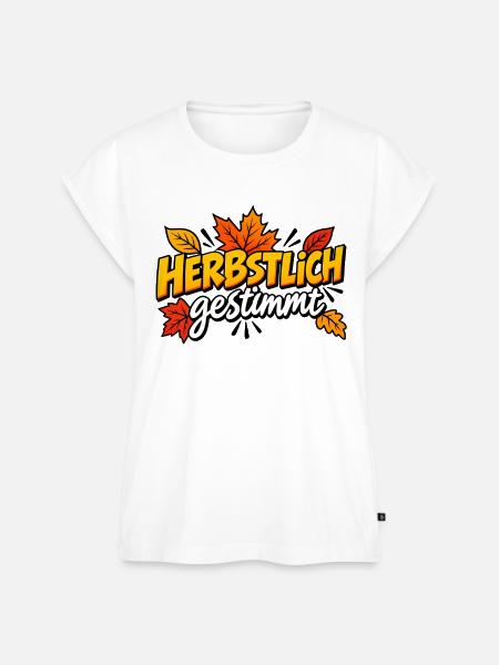 Herbstlich gestimmt - Frauen Premium Bio Top - Weiß