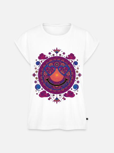 Psychedelisches Festival-Hippie-Rave-Techno - Frauen Premium Bio Top - Weiß