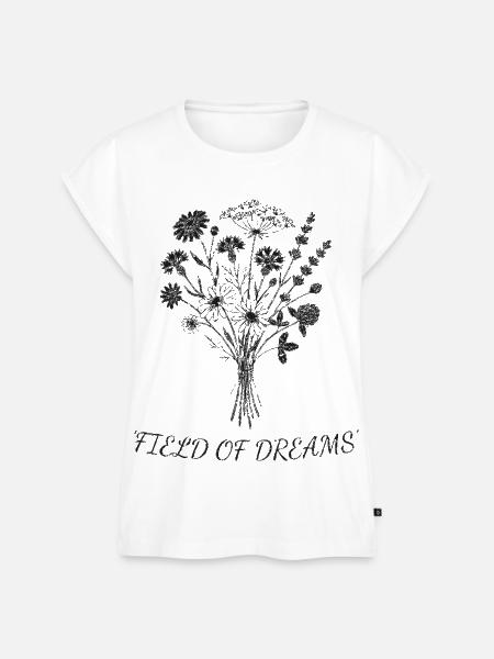 Traumblüten Silhouetten Bouquet - Frauen Premium Bio Top - Weiß