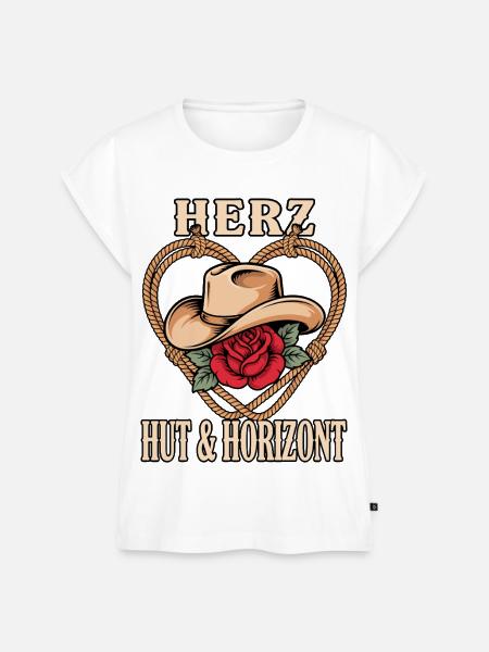 Herz Hut & Horizont - Frauen Premium Bio Top - Weiß