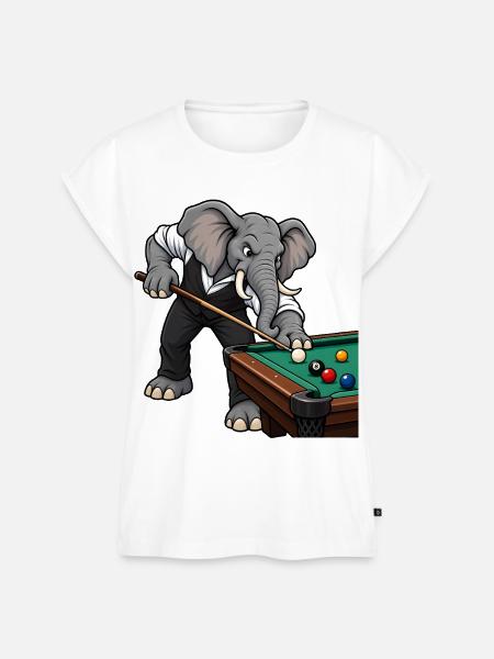 Elefant beim Billard - Frauen Premium Bio Top - Weiß