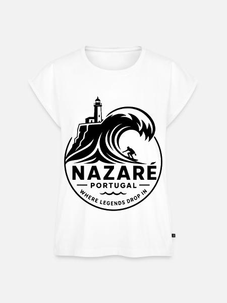 Nazaré Big Wave - Frauen Premium Bio Top - Weiß