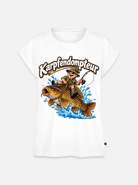 Karpfen Angeln - Frauen Premium Bio Top - Weiß