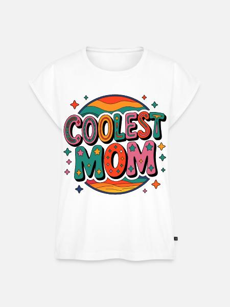 Coolste Mama Retro Regenbogen - Frauen Premium Bio Top - Weiß