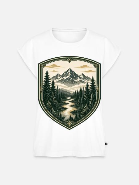 Waldberge Schild-Design - Frauen Premium Bio Top - Weiß