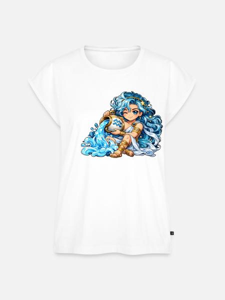 Wassermann Sternzeichen Kawaii - Frauen Premium Bio Top - Weiß
