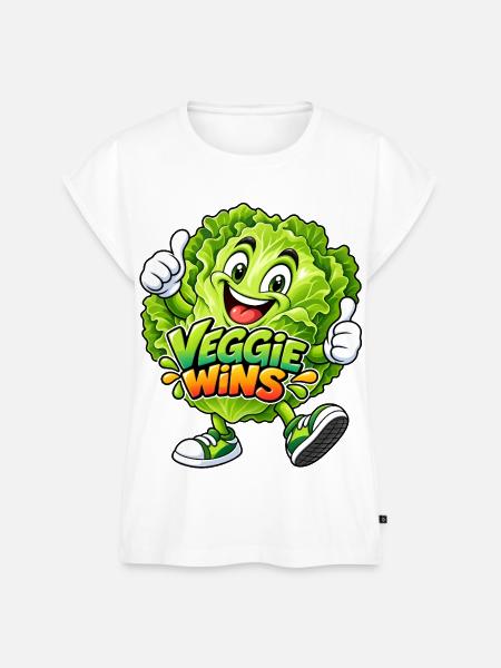 Lustiger Salat - Veggie gewinnt - Frauen Premium Bio Top - Weiß