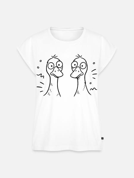 Zwei dumme Gänse - Frauen Premium Bio Top - Weiß