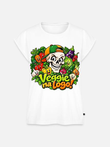 Veggie Skull - Frauen Premium Bio Top - Weiß