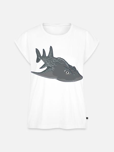 Bowmouth-Gitarrenrochen Cartoon-Stil - Frauen Premium Bio Top - Weiß