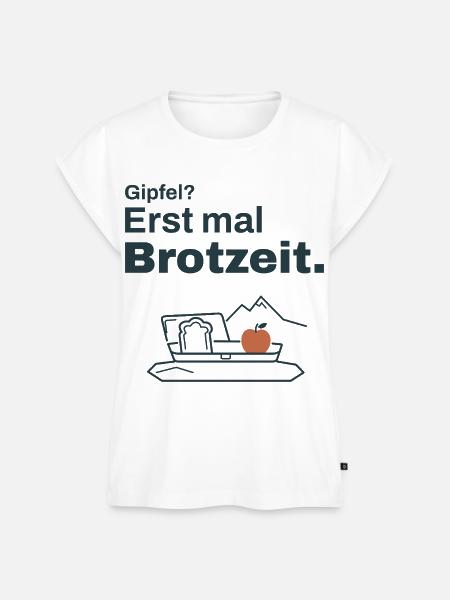 Gipfel? Erst mal Brotzeit – Wandern - Frauen Premium Bio Top - Weiß