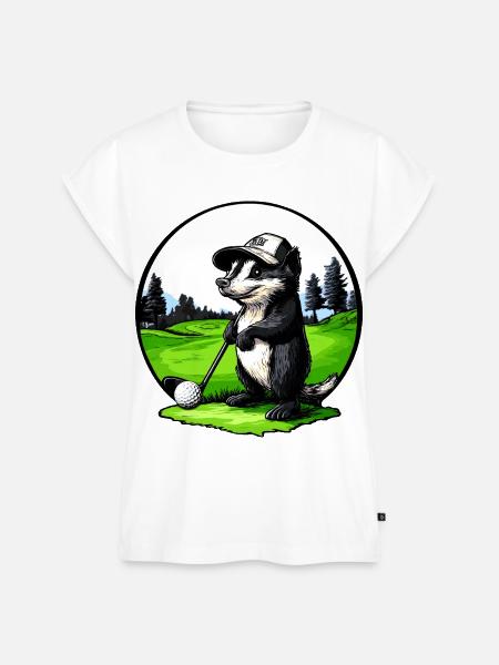 Stinktier Golfspieler - Frauen Premium Bio Top - Weiß
