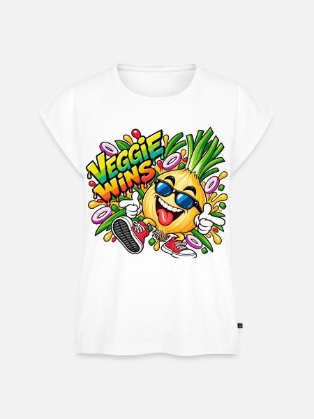 Veggie Wins Zwiebel - Frauen Premium Bio Top - Weiß