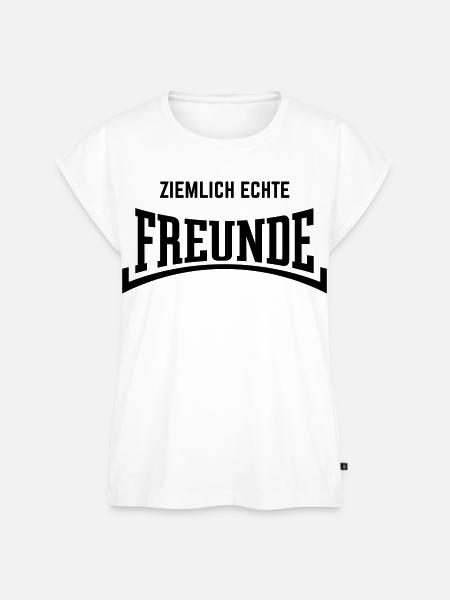Ziemlich Echte Freunde (Freundschaft / Konkav / B) - Frauen Premium Bio Top - Weiß
