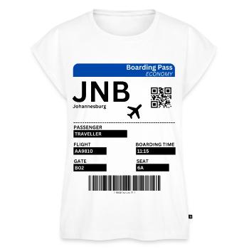 Johannesburg Boarding Pass Südafrika Urlaub Idee - Frauen Premium Bio Top - Weiß - Vorne - AI Model Female 172 light (172cm)