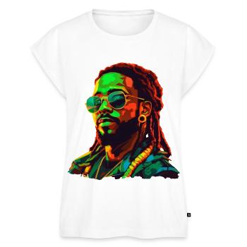 Unleash Your Confidence: Ragga Man Big! - Haut bio Premium Femme - blanc - Devant - AI Model Female 172 light (172cm)