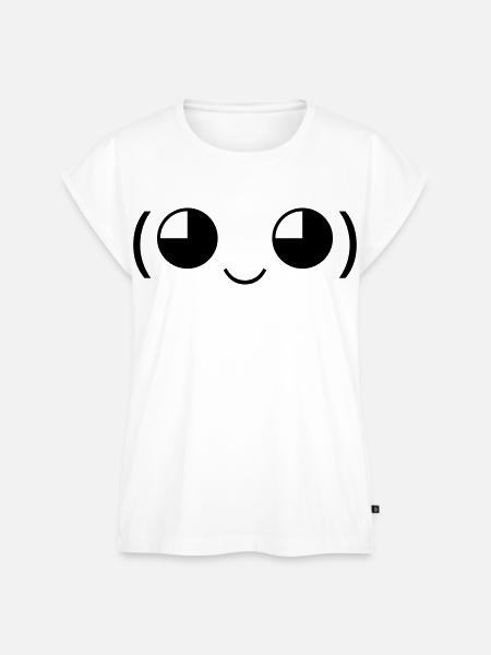 Süßes Lächeln (◕‿◕) kawaii Emoticon - Frauen Premium Bio Top - Weiß