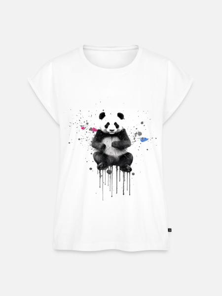 süßer Panda Grafitti - Frauen Premium Bio Top - Weiß