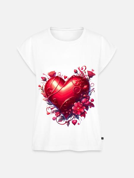 Herz der Liebe - Frauen Premium Bio Top - Weiß