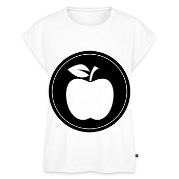 Symbole Apple - Haut bio Premium Femme - blanc - Devant - AI Model Female 172 light (172cm)