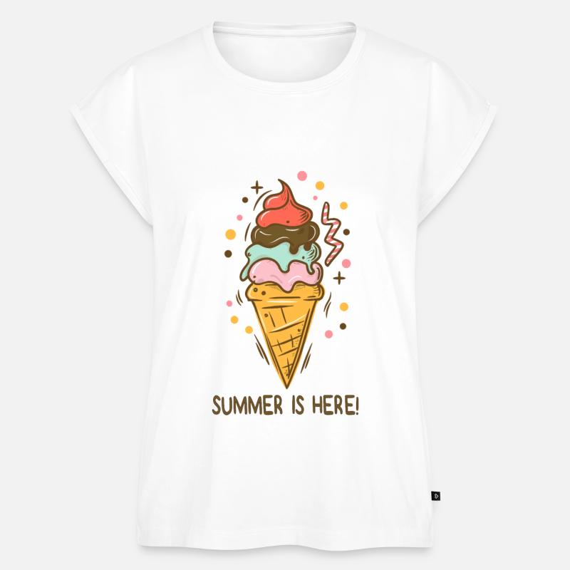 Eis Summer is here Eiscreme Eisdiele Sommerzeit - Frauen Premium Bio Top - Weiß